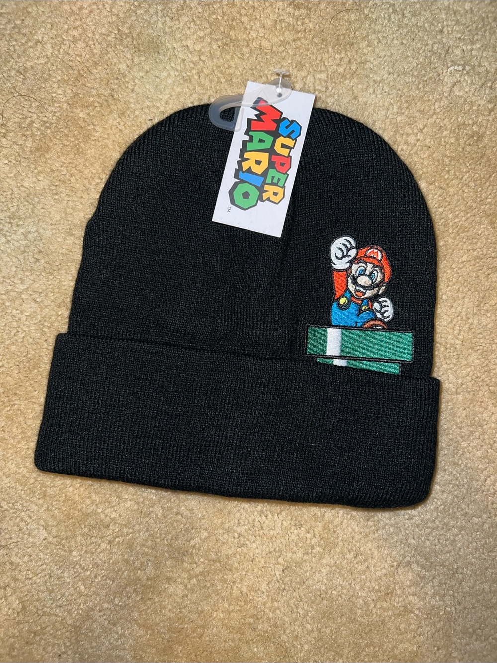 NWT!!  MARIO PATCH TOBOGGAN- HAT